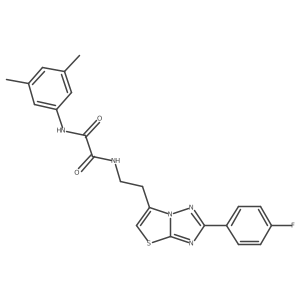 N1-(3,5-dimethylphenyl)-N2-(2-(2-(4-fluorophenyl)thiazolo[3,2-b][1,2,4]triazol-6-yl)ethyl)oxalamide结构式