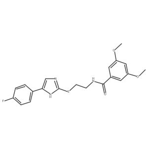 N-(2-((5-(4-fluorophenyl)-1H-imidazol-2-yl)thio)ethyl)-3,5-dimethoxybenzamide结构式