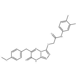 N-(3,4-dimethylphenyl)-2-{7-hydroxy-6-[(4-methoxyphenyl)methyl](1,2,4-triazolo [4,5-b]1,2,4-triazin-3-ylthio)}acetamide Structure