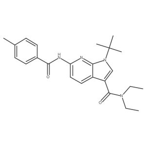 1h-Pyrrolo[2,3-b]pyridine-3-carboxamide,1-(1,1-dimethylethyl)-n,n-diethyl-6-[(4-methylbenzoyl)amino]- Structure