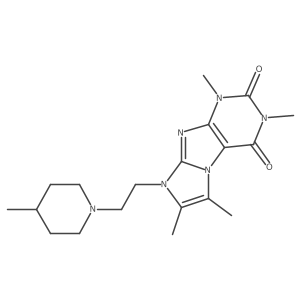 1,3,6,7-tetramethyl-8-(2-(4-methylpiperidin-1-yl)ethyl)-1H-imidazo[2,1-f]purine-2,4(3H,8H)-dione结构式