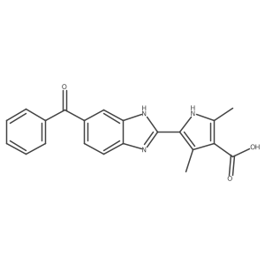 1H-Pyrrole-3-carboxylic acid, 5-(6-benzoyl-1H-benzimidazol-2-yl)-2,4-dimethyl- Structure