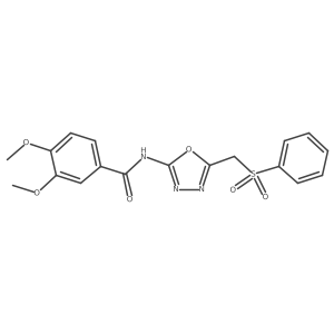 3,4-dimethoxy-N-(5-((phenylsulfonyl)methyl)-1,3,4-oxadiazol-2-yl)benzamide Structure
