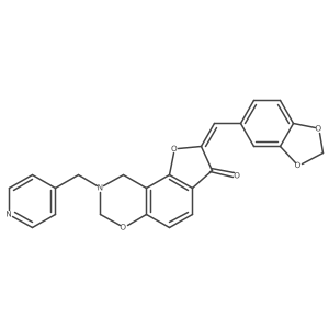 (Z)-2-(benzo[d][1,3]dioxol-5-ylmethylene)-8-(pyridin-4-ylmethyl)-8,9-dihydro-2H-benzofuro[7,6-e][1,3]oxazin-3(7H)-one Structure