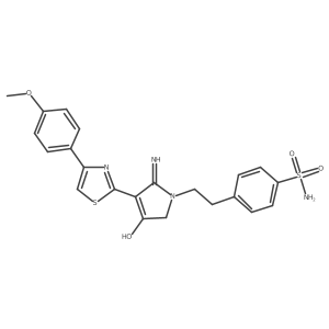4-(2-{4-hydroxy-2-imino-3-[4-(4-methoxyphenyl)-1,3-thiazol-2-yl]-2,5-dihydro-1H-pyrrol-1-yl}ethyl)benzenesulfonamide Structure