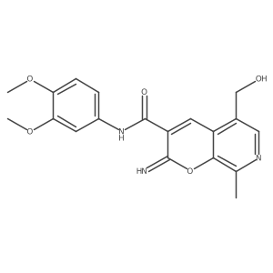N-(3,4-dimethoxyphenyl)-5-(hydroxymethyl)-2-imino-8-methyl-2H-pyrano[2,3-c]pyridine-3-carboxamide结构式