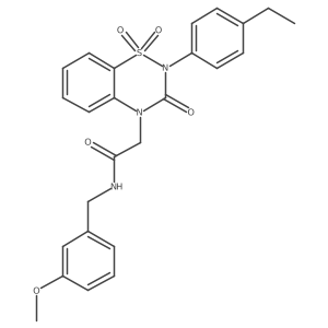 2-(2-(4-ethylphenyl)-1,1-dioxido-3-oxo-2H-benzo[e][1,2,4]thiadiazin-4(3H)-yl)-N-(3-methoxybenzyl)acetamide结构式
