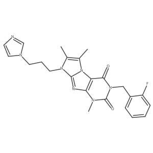 8-(3-(1H-imidazol-1-yl)propyl)-3-(2-fluorobenzyl)-1,6,7-trimethyl-1H-imidazo[2,1-f]purine-2,4(3H,8H)-dione结构式