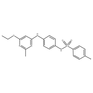 N-(4-((6-ethoxy-2-methylpyrimidin-4-yl)amino)phenyl)-4-fluorobenzenesulfonamide结构式