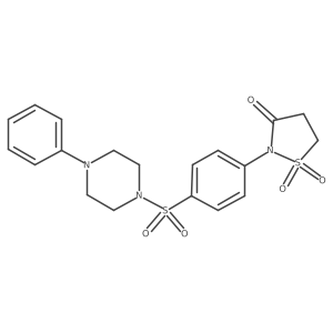 2-(4-((4-Phenylpiperazin-1-yl)sulfonyl)phenyl)isothiazolidin-3-one 1,1-dioxide结构式