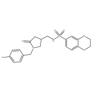 N-((1-(4-fluorobenzyl)-5-oxopyrrolidin-3-yl)methyl)-2,3-dihydrobenzo[b][1,4]dioxine-6-sulfonamide Structure