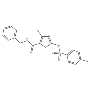 5-Thiazolecarboxamide, 2-[[(4-fluorophenyl)sulfonyl]amino]-4-methyl-N-(3-pyridinylmethyl)- Structure