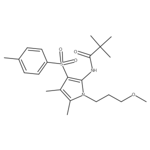 N-{1-(3-methoxypropyl)-4,5-dimethyl-3-[(4-methylphenyl)sulfonyl]-1H-pyrrol-2-yl}-2,2-dimethylpropanamide结构式