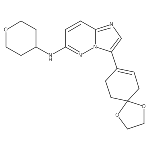 3-(1,4-dioxaspiro[4.5]dec-7-en-8-yl)-N-(tetrahydro-2H-pyran-4-yl)imidazo[1,2-b]-pyridazin-6-amine结构式