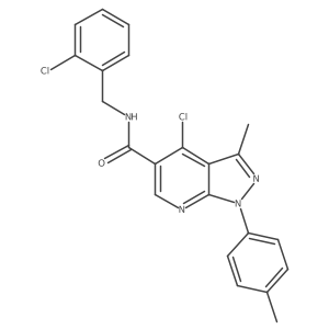 4-chloro-N-(2-chlorobenzyl)-3-methyl-1-(p-tolyl)-1H-pyrazolo[3,4-b]pyridine-5-carboxamide Structure