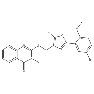 2-({[2-(5-Bromo-2-methoxyphenyl)-5-methyl-1,3-oxazol-4-yl]methyl}sulfanyl)-3-methyl-3,4-dihydroquinazolin-4-one Structure