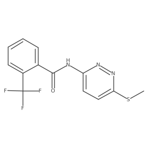 N-[6-(methylsulfanyl)pyridazin-3-yl]-2-(trifluoromethyl)benzamide结构式