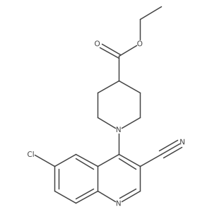 Ethyl 1-(6-chloro-3-cyanoquinolin-4-yl)piperidine-4-carboxylate结构式