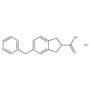 5-(Pyridin-3-ylmethyl)-2,3-dihydro-1H-indene-2-carboxylic acid hydrochloride结构式