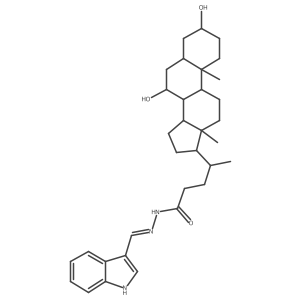 (Z)-N'-((1H-indol-3-yl)methylene)-4-(3,7-dihydroxy-10,13-dimethylhexadecahydro-1H-cyclopenta[a]phenanthren-17-yl)pentanehydrazide Structure