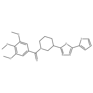 (3-(5-(Thiophen-2-yl)-1,3,4-oxadiazol-2-yl)piperidin-1-yl)(3,4,5-trimethoxyphenyl)methanone Structure