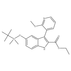 ethyl 5-((tert-butyldimethylsilyl)oxy)-3-(2-methoxypyridin-3-yl)-1H-indole-2-carboxylate Structure