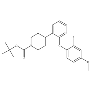 Tert-butyl 4-(2-(2-fluoro-4-methoxyphenoxy)pyridin-3-yl)piperidine-1-carboxylate结构式
