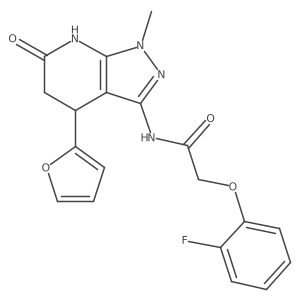 2-(2-fluorophenoxy)-N-(4-(furan-2-yl)-1-methyl-6-oxo-4,5,6,7-tetrahydro-1H-pyrazolo[3,4-b]pyridin-3-yl)acetamide Structure