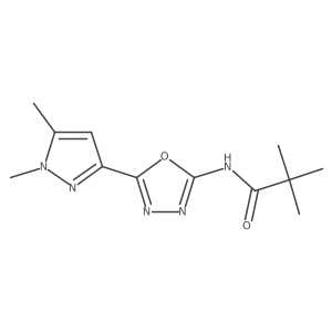N-(5-(1,5-dimethyl-1H-pyrazol-3-yl)-1,3,4-oxadiazol-2-yl)pivalamide结构式