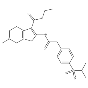 Ethyl 4,5,6,7-tetrahydro-6-methyl-2-[[2-[4-[(1-methylethyl)sulfonyl]phenyl]acetyl]amino]thieno[2,3-c]pyridine-3-carboxylate结构式