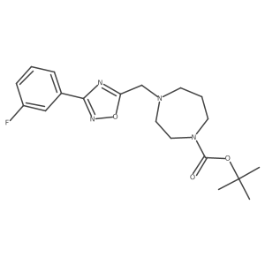 tert-Butyl 4-{[3-(3-fluorophenyl)-1,2,4-oxadiazol-5-yl]methyl}-1,4-diazepane-1-carboxylate结构式