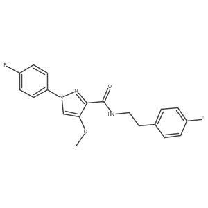 N-(4-fluorophenethyl)-1-(4-fluorophenyl)-4-methoxy-1H-pyrazole-3-carboxamide结构式