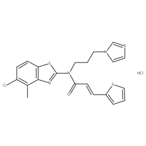 (E)-N-(3-(1H-imidazol-1-yl)propyl)-N-(5-chloro-4-methylbenzo[d]thiazol-2-yl)-3-(thiophen-2-yl)acrylamide hydrochloride Structure