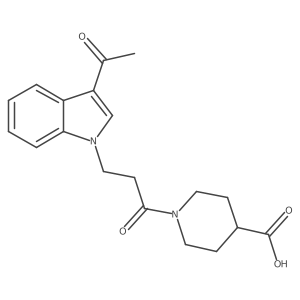 1-[3-(3-acetyl-1H-indol-1-yl)propanoyl]piperidine-4-carboxylic acid结构式