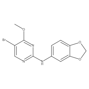 N-(1,3-benzodioxol-5-yl)-5-bromo-4-methoxypyrimidin-2-amine Structure