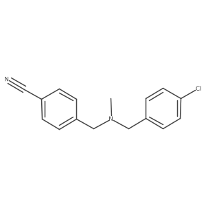 4-(((4-Chlorobenzyl)(methyl)amino)methyl)benzonitrile结构式