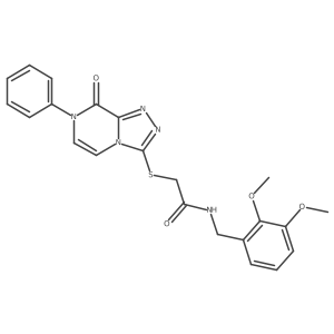 N-[(2,3-dimethoxyphenyl)methyl]-2-[(8-oxo-7-phenyl-[1,2,4]triazolo[4,3-a]pyrazin-3-yl)sulfanyl]acetamide结构式