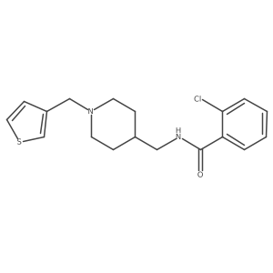 2-chloro-N-((1-(thiophen-3-ylmethyl)piperidin-4-yl)methyl)benzamide Structure
