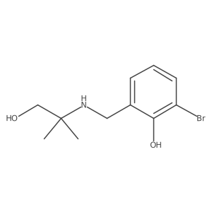 2-Bromo-6-{[(1-hydroxy-2-methylpropan-2-yl)amino]methyl}phenol结构式
