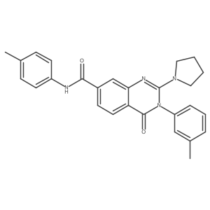 3-(3-methylphenyl)-N-(4-methylphenyl)-4-oxo-2-pyrrolidin-1-yl-3,4-dihydroquinazoline-7-carboxamide结构式