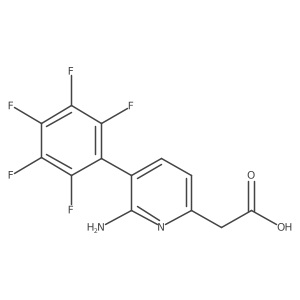 2-Amino-3-(perfluorophenyl)pyridine-6-acetic acid Structure