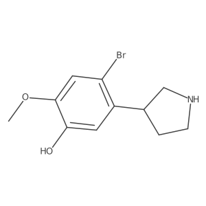 4-Bromo-2-methoxy-5-(pyrrolidin-3-yl)phenol结构式