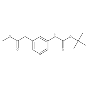 Methyl 2-[5-[(2-methylpropan-2-yl)oxycarbonylamino]pyridin-3-yl]acetate结构式