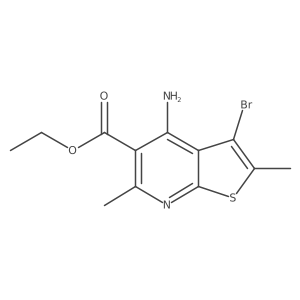 Ethyl 4-amino-3-bromo-2,6-dimethylthieno[2,3-b]pyridine-5-carboxylate结构式