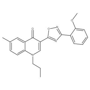 3-[3-(2-methoxyphenyl)-1,2,4-oxadiazol-5-yl]-6-methyl-1-propylquinolin-4(1H)-one结构式