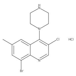 8-Bromo-3-chloro-6-methyl-4-(piperazin-1-yl)quinoline hydrochloride结构式