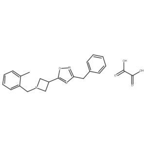 3-Benzyl-5-(1-(2-methylbenzyl)azetidin-3-yl)-1,2,4-oxadiazole oxalate结构式