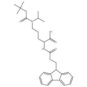 N-alpha-(9-Fluorenylmethyloxycarbonyl)-N-delta-t-butyloxycarbonyl-N-delta-i-propyl-L-ornithine结构式