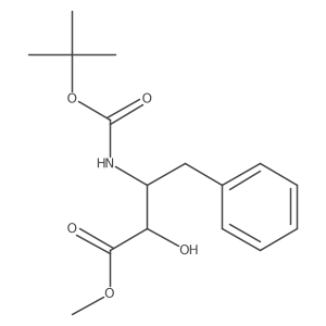 Methyl 3-((tert-butoxycarbonyl)amino)-2-hydroxy-4-phenylbutanoate结构式