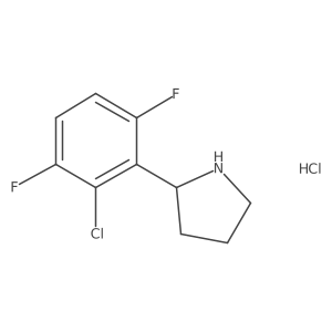 (R)-2-(2-Chloro-3,6-difluorophenyl)pyrrolidine hydrochloride Structure